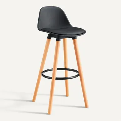 Tabouret bar H70 NORVEGE Noir vue 3/4