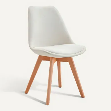 Chaise tissu NORVEGE Ecru Chaise tissu NORVEGE Ecru vue 3/4