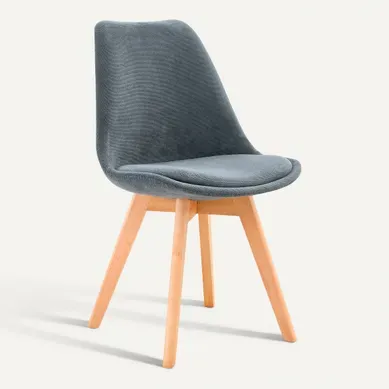 Chaise tissu NORVEGE Gris Chaise tissu NORVEGE Gris vue 3/4