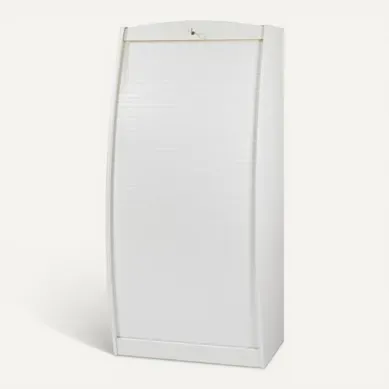 Armoire Informatique Galbée 6 Niches Serrure L 80.5 H 171.5 P 59.3 Cm - Coloris: Blanc
