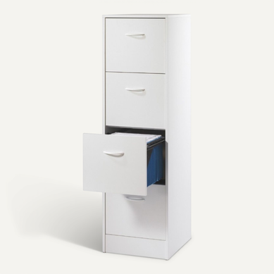 Classeur 4 Tiroirs Pour 100 Dossiers Suspendus L 41,4 H 140,4 P 44 Cm - Coloris: Blanc Classeur 4 Tiroirs Pour 100 Dossiers Suspendus L 41,4 H 140,4 P 44 Cm - Coloris: Blanc