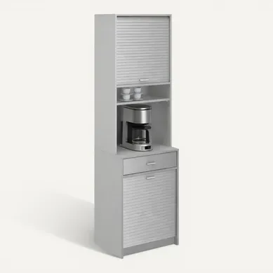 Colonne De Cuisine Rangement + Espace électroménager Alu L.60 Cm X Ht. 206 Cm X P. 45 Cm