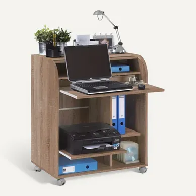 Bureau Informatique Chêne 1 Rideau - Coloris: Chêne Naturel