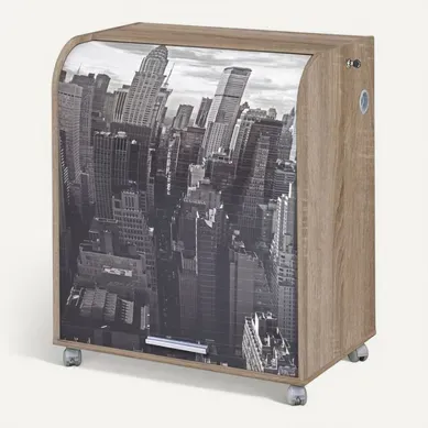 Bureau Informatique Chêne 1 Rideau - Coloris: New York 500