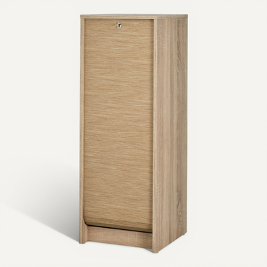 Classeur à Rideau Chêne 6 Niches L 37.8 H 103.8 P 38.4 Cm - Coloris: Chêne Naturel Classeur à Rideau Chêne 6 Niches L 37.8 H 103.8 P 38.4 Cm - Coloris: Chêne Naturel