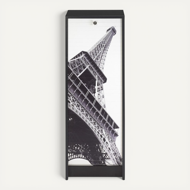 Classeur À Rideau Noir 5 Etagères Serrure L 37.8 H 103.8 P 38.4 Cm - Coloris: Tour Eiffel 750 751 Classeur À Rideau Noir 5 Etagères Serrure L 37.8 H 103.8 P 38.4 Cm - Coloris: Tour Eiffel 750 751