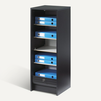 Classeur À Rideau Noir 5 Etagères Serrure L 37.8 H 103.8 P 38.4 Cm - Coloris: Fée 217 Classeur À Rideau Noir 5 Etagères Serrure L 37.8 H 103.8 P 38.4 Cm - Coloris: Fée 217