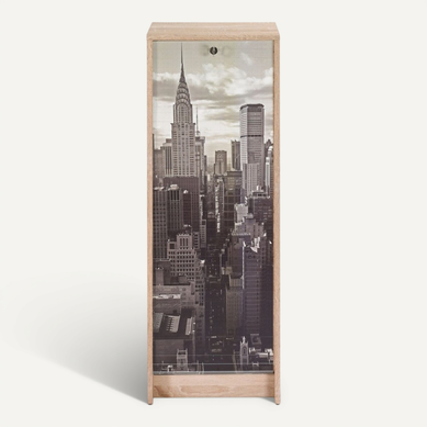 Classeur à Rideau Chêne 6 Niches L 37.8 H 103.8 P 38.4 Cm - Coloris: New York 500 Classeur à Rideau Chêne 6 Niches L 37.8 H 103.8 P 38.4 Cm - Coloris: New York 500