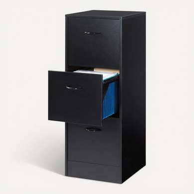 Classeur 3 Tiroirs Pour 75 Dossiers Suspendus 41,4 X 108,4 X 44 Cm - Coloris: Noir Classeur 3 Tiroirs Pour 75 Dossiers Suspendus 41,4 X 108,4 X 44 Cm - Coloris: Noir