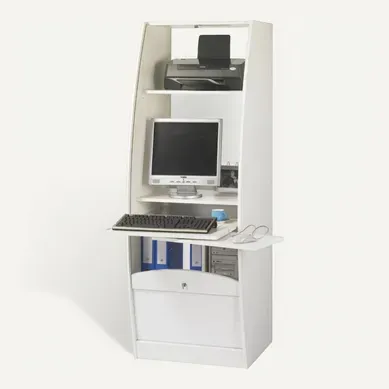 Armoire Informatique Galbée Largeur 60 Cm 5 Niches - Coloris: Blanc