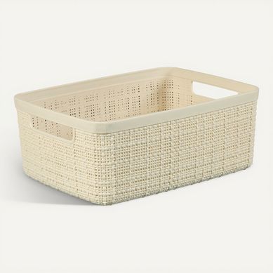 Panier 12L JUTE Blanc cassé Panier 12L JUTE Blanc cassé vue 3/4