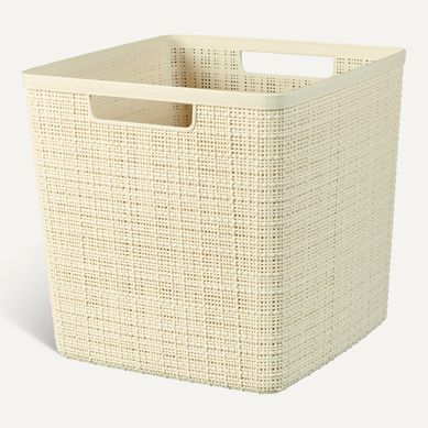 Panier cube 17L JUTE Blanc cassé Panier cube 17L JUTE Blanc cassé vue 3/4