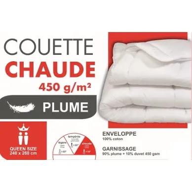 Couette Chaude Coton Plumes - 2 Personnes 240x260 - Chaude