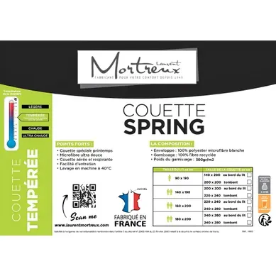 Couette Tempérée Microfibre - 2 Personnes 240x260 - Mi Saison