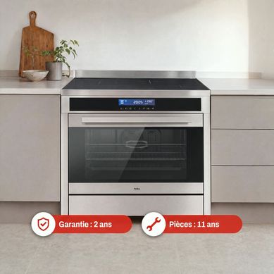 Piano de cuisson AMICA ACIS2115S 4 foyers Inox vue de profil