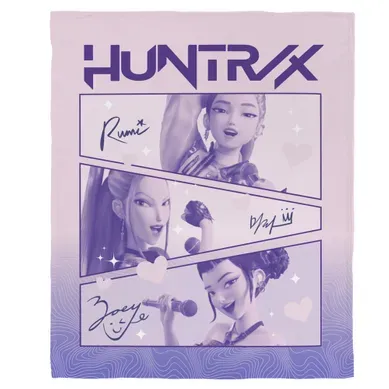Plaid Polaire Imprimé, Kpop Demon Hunters Golden Violet 125x150cm