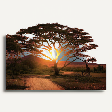 Tableau Sur Toile Savane Au Coucher Du Soleil 45x65 Cm