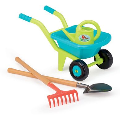 Set Jeu Jardin Brouette Enfant 2 Roues + Arrosoir, Râteau Et Pelle 70 Cm Set Jeu Jardin Brouette Enfant 2 Roues + Arrosoir, Râteau Et Pelle 70 Cm