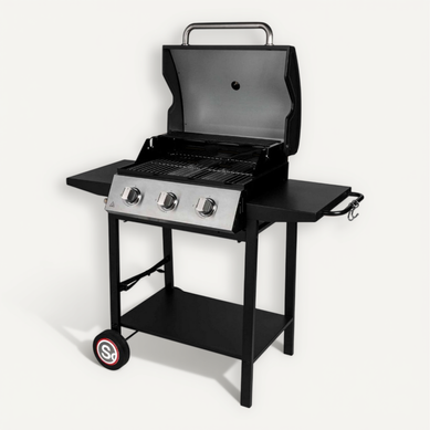 Barbecue Gaz 3 Feux 10.5kw Noir 335541 Barbecue Gaz 3 Feux 10.5kw Noir 335541