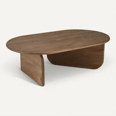 Romy - Table Basse 140cm Forme Organique En Bois De Mindi Romy - Table Basse 140cm Forme Organique En Bois De Mindi