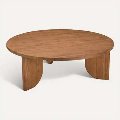 Sixtine - Table Basse Ronde 100x100cm En Bois De Teck Recyclé Sixtine - Table Basse Ronde 100x100cm En Bois De Teck Recyclé