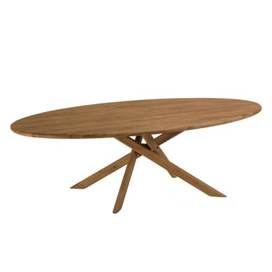 Coline - Table À Manger De Jardin Ovale 240x120cm En Bois De Teck Recyclé (2 Colis) Coline - Table À Manger De Jardin Ovale 240x120cm En Bois De Teck Recyclé (2 Colis)