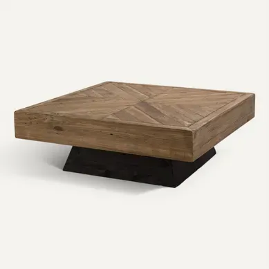 Sandy - Table Basse Carrée 99.5x99.5cm Bois Pin Recyclé Marron Sandy - Table Basse Carrée 99.5x99.5cm Bois Pin Recyclé Marron