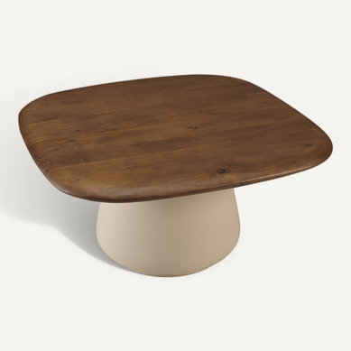 James - Table Basse 70x70cm En Manguier Pied Métal Ivoire (2 Colis) James - Table Basse 70x70cm En Manguier Pied Métal Ivoire (2 Colis)