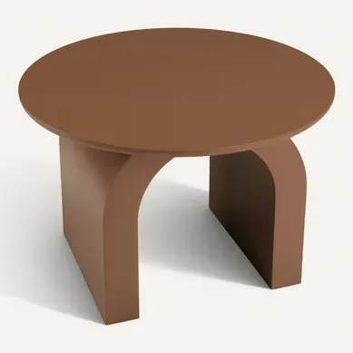 Agathe - Table Basse Ronde En Bois Laqué Terracotta D60cm Agathe - Table Basse Ronde En Bois Laqué Terracotta D60cm