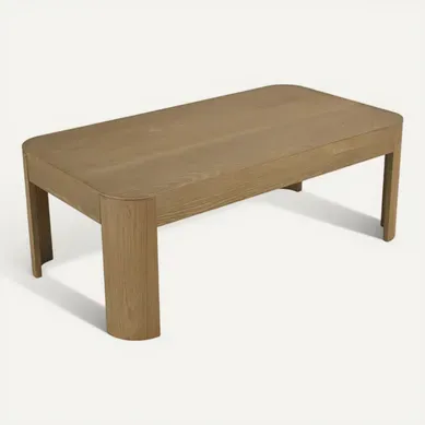 Ella - Table Basse Rectangulaire L122 Couleur Naturelle Design Arrondi Ella - Table Basse Rectangulaire L122 Couleur Naturelle Design Arrondi
