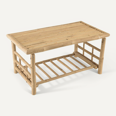 Vital - Table Basse Rectangulaire En Bambou 90x49cm Vital - Table Basse Rectangulaire En Bambou 90x49cm