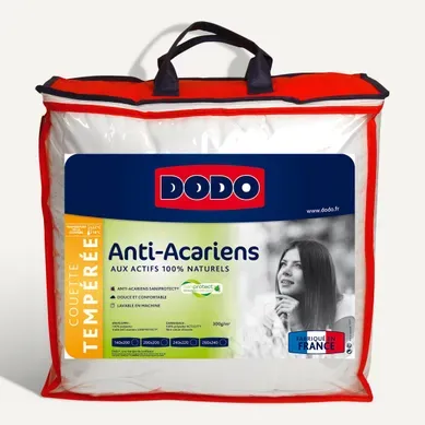 Couette tempérée 140x200 cm DODO SANIPROTECT ANTI-ACARIENS vue 3/4