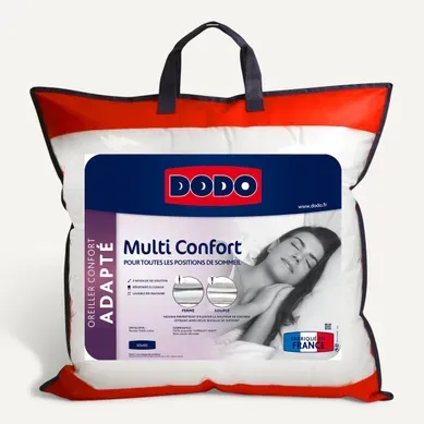 Oreiller adapté 60x60 cm DODO MULTI CONFORT vue de face