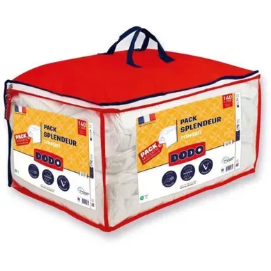 Pack Couette 140x200 Cm + 1 Oreiller 60x60 Cm - Splendeur - 100% Polyester Volupt'air 300g/m²