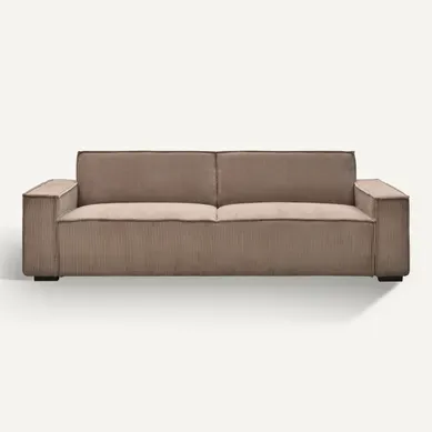 Canapé Convertible 3 Places Velours "dudley" 230cm Taupe Canapé Convertible 3 Places Velours "dudley" 230cm Taupe