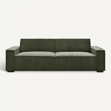 Canapé Convertible 3 Places Velours "dudley" 230cm Vert