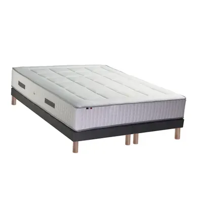 Ensemble Matelas Ressort 7 Zones + Sommier + Oreillers + Couette Fabrication Française 2x90 X 200 Cm Ensemble Matelas Ressort 7 Zones + Sommier + Oreillers + Couette Fabrication Française 2x90 X 200 Cm