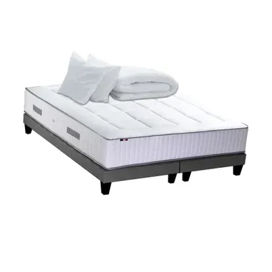 Pack Matelas Ressort 7 Zones + Memoire De Forme + Sommier + Couette + Oreillers Bellagio 2x90x200cm Pack Matelas Ressort 7 Zones + Memoire De Forme + Sommier + Couette + Oreillers Bellagio 2x90x200cm