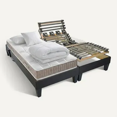 Lit Electrique 100% Latex 5 Zones 85kg/m3 +couette + Oreillers + Sommier 2x90x200cm Lit Electrique 100% Latex 5 Zones 85kg/m3 +couette + Oreillers + Sommier 2x90x200cm