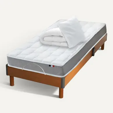 Lit Electrique Memoire De Forme + Couette + Oreillers + Sommier 90x190cm Lit Electrique Memoire De Forme + Couette + Oreillers + Sommier 90x190cm