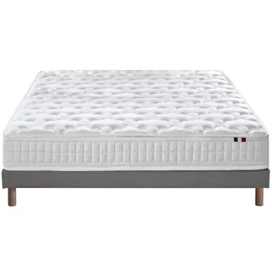 Pack Prêt A Dormir Matelas Ressort 140x190 + Sommier Déco Gris + Oreillers + Couette Pack Prêt A Dormir Matelas Ressort 140x190 + Sommier Déco Gris + Oreillers + Couette