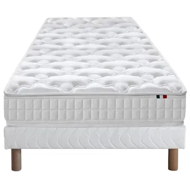 Pack Astre Matelas Ressorts + Sommier + Couette + Oreillers 90 X 190 Blanc Pack Astre Matelas Ressorts + Sommier + Couette + Oreillers 90 X 190 Blanc