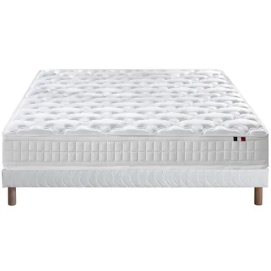 Pack Astre Matelas Ressorts + Sommier + Couette + Oreillers 160 X 200 Blanc