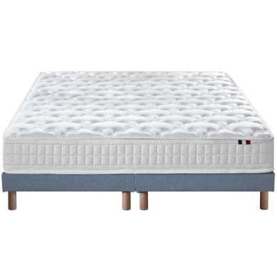 Pack Astre Matelas Ressorts + Sommier + Couette + Oreillers 2x80x200 Bleu Denim Pack Astre Matelas Ressorts + Sommier + Couette + Oreillers 2x80x200 Bleu Denim