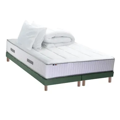 Ensemble Matelas Ressort 7 Zones + Sommier + Oreiller + Couette 160x200 Vert Ensemble Matelas Ressort 7 Zones + Sommier + Oreiller + Couette 160x200 Vert