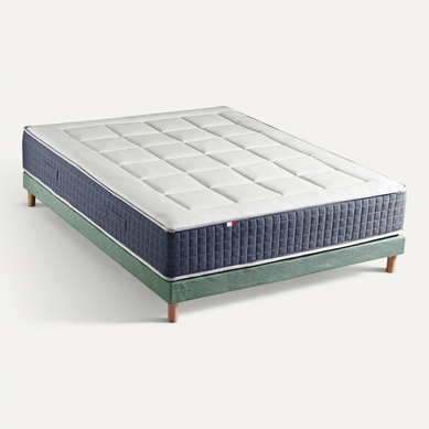 Ensemble Matelas Ressort 7 Zones + Mémoire De Forme + Sommier King Style 160 X 200 Vert Celadon Ensemble Matelas Ressort 7 Zones + Mémoire De Forme + Sommier King Style 160 X 200 Vert Celadon