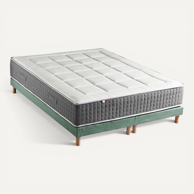 Ensemble Matelas Ressort 7 Zones + Sommier Max 2x80x200 Vert Celadon Ensemble Matelas Ressort 7 Zones + Sommier Max 2x80x200 Vert Celadon