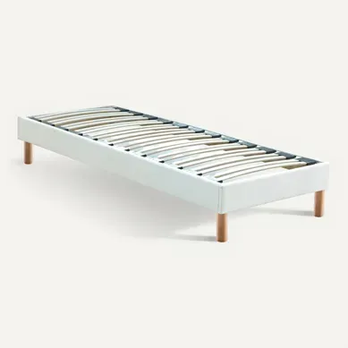 Sommier en kit 90x190 cm LUCIO blanc Sommier en kit 90x190 cm LUCIO blanc vue 3/4