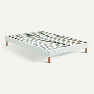 Sommier en kit 140x190 cm LUCIO blanc vue 3/4