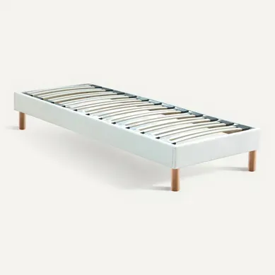 Sommier en kit 90x200 cm LUCIO blanc Sommier en kit 90x200 cm LUCIO blanc vue 3/4